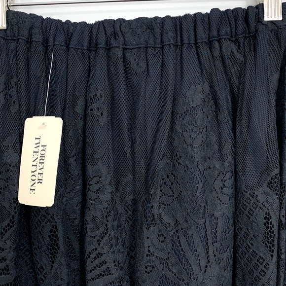 NWT Forever 21 Black Lace Skater Skirt - Picture 5 of 11
